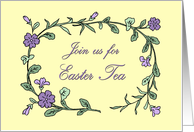 Easter Tea Invitation - Yellow & Purple Flowers card