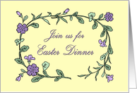 Easter Dinner Invitation - Yellow & Purple Flowers card