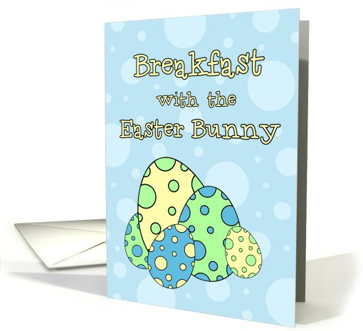 Breakfast with the Easter Bunny Invitation - Blue Easter Eggs card