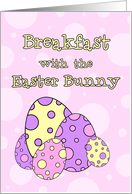 Breakfast with the Easter Bunny Invitation - Pink Easter Eggs card