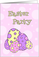 Easter Party Invitation - Pink Easter Eggs card