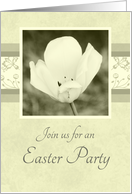 Easter Party Invitation - White Flower card