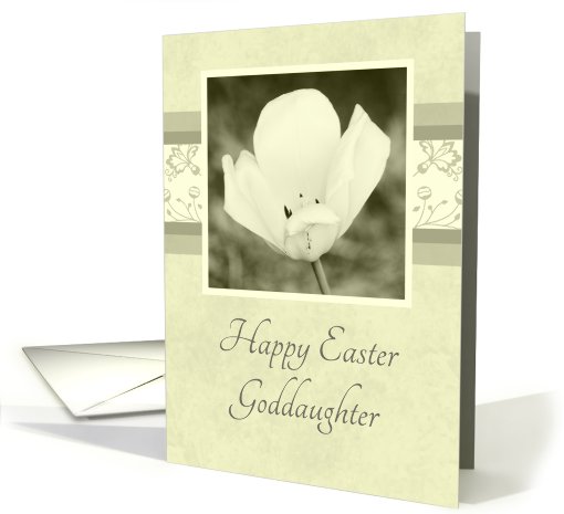 Happy Easter for Goddaughter - White Flower card (783872)