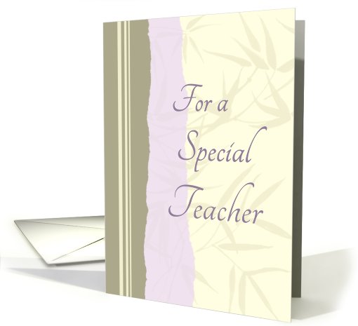 Teacher Thank You - Beige & Lavender card (783891)