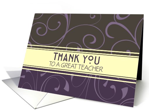Teacher Appreciation Day - Yellow & Purple Swirls card (783938)