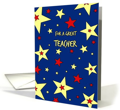 Teacher Thank You - Colorful Stars card (784028)