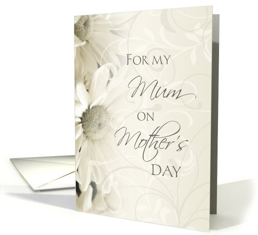 Happy Mother's Day for Mum - White Floral card (805121)