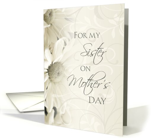 Happy Mother's Day for Sister - White Floral card (805183)