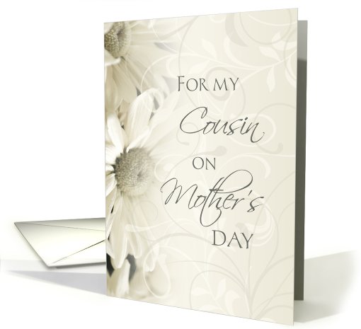 Happy Mother's Day for Cousin - White Floral card (805188)