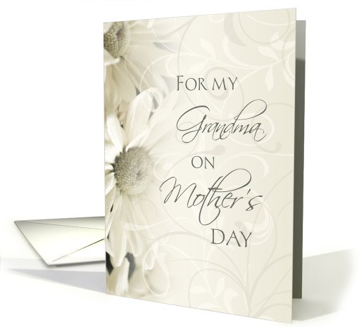 Happy Mother's Day for Grandma - White Floral card (805226)