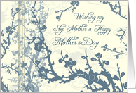 Happy Mother’s Day for Step Mother - Blue Floral card