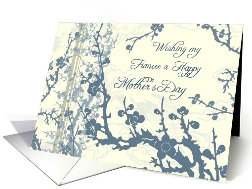 Happy Mother's Day for Fiancee - Blue Floral card (805875)