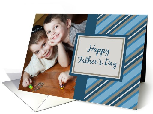 Happy Father's Day Photo Card - Blue Stripes card (806353)