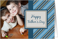 Happy Father’s Day Photo Card - Blue Stripes card