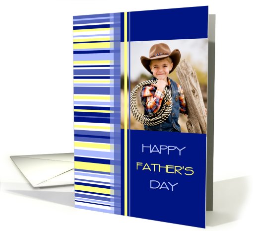 Happy Father's Day Photo Card - Blue Stripes card (806808)