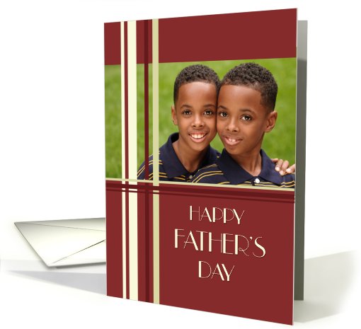 Happy Father's Day Photo Card - Red Stripes card (806813)