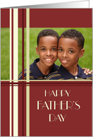 Happy Father’s Day Photo Card - Red Stripes card