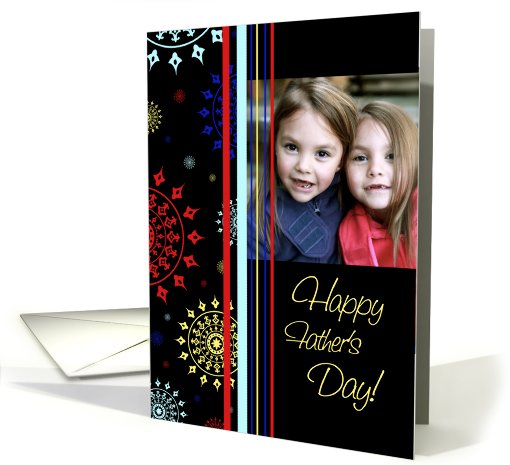 Happy Father's Day Photo Card - Colorful Stripes card (806814)