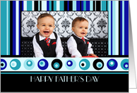 Happy Father’s Day Photo Card - Blue Stripes card