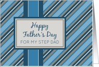 Happy Father’s Day for Step Dad - Blue Stripes card