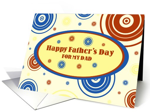 Happy Father's Day for Dad from Son - Retro Circles card (817178)