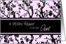 Aunt Bridesmaid Invitation - Pink & Black Floral card