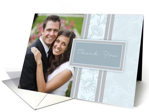 Wedding Thank You Photo Card - Blue Floral card (835903)