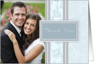 Wedding Thank You Photo Card - Blue Floral card