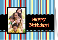 Happy Birthday Photo Card - Colorful Stripes card