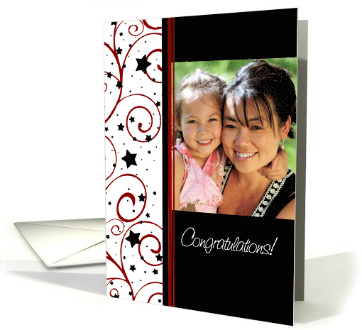 Congratulations Photo Card - Stars and Swirls card (835934)
