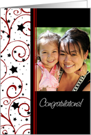 Congratulations Photo Card - Stars and Swirls card