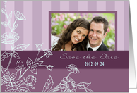 Wedding Save the Date Photo Card - Purple Floral card