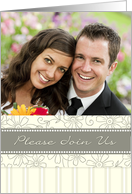 Wedding Invitation Photo Card - Cream Floral card