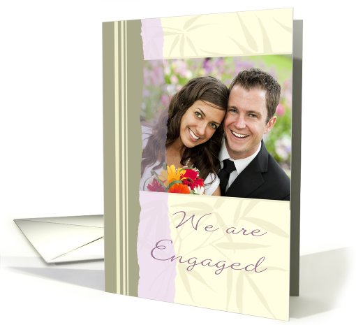 Engagement Announcement Photo Card - Lavender and Beige card (839309)