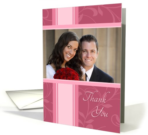 Wedding Thank You Photo Card - Honeysuckle Pink card (839321)