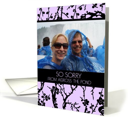 Happy Birthday Best Friend Photo Card - Black and Purple Floral card