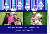 Season’s Greeting Photo Card - Blue and White Decorations card