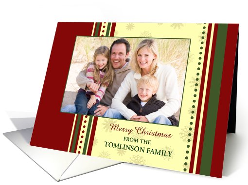 Merry Christmas Photo Card - Red, Yellow and Green card (852697)