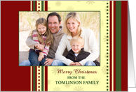 Merry Christmas Photo Card - Red, Yellow and Green card
