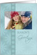 Season’s Greetings Photo Card - Turquoise Snowflakes card