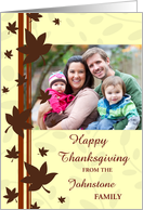Happy Thanksgiving Photo Card - Yellow and Red Leaves card