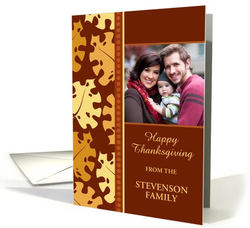 Happy Thanksgiving Photo Card - Fall Leaves card (853309)
