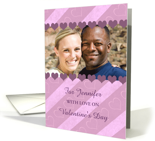Happy Valentine's Day Photo Card - Purple Hearts card (896631)