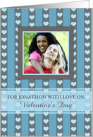 Happy Valentine’s Day Photo Card - Blue Hearts card