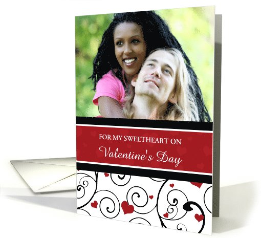 Happy Valentine's Day Sweetheart Photo Card - Red Hearts card (897387)