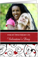 Happy Valentine’s Day Sweetheart Photo Card - Red Hearts card