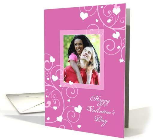Happy Valentine's Day Photo Card - Pink Hearts card (898633)