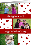 Happy Valentine’s Day Photo Card - Red and White Hearts card