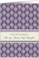 Future Step Daughter Will you be my Bridesmaid Invitation - Purple card