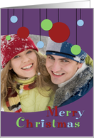 Merry Christmas Photo Card - Modern Ornaments card